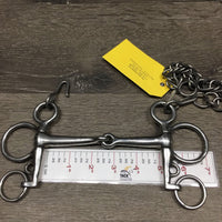 SS Thin Jointed Pelham Bit, curb chain *vgc, clean, scratches, scuffs
