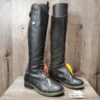 JUNIORS Synthetic Field Boots, zips *fair, torn seams, slice, broken & torn elastics, crack
