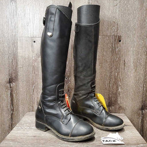 JUNIORS Synthetic Field Boots, zips *fair, torn seams, slice, broken & torn elastics, crack