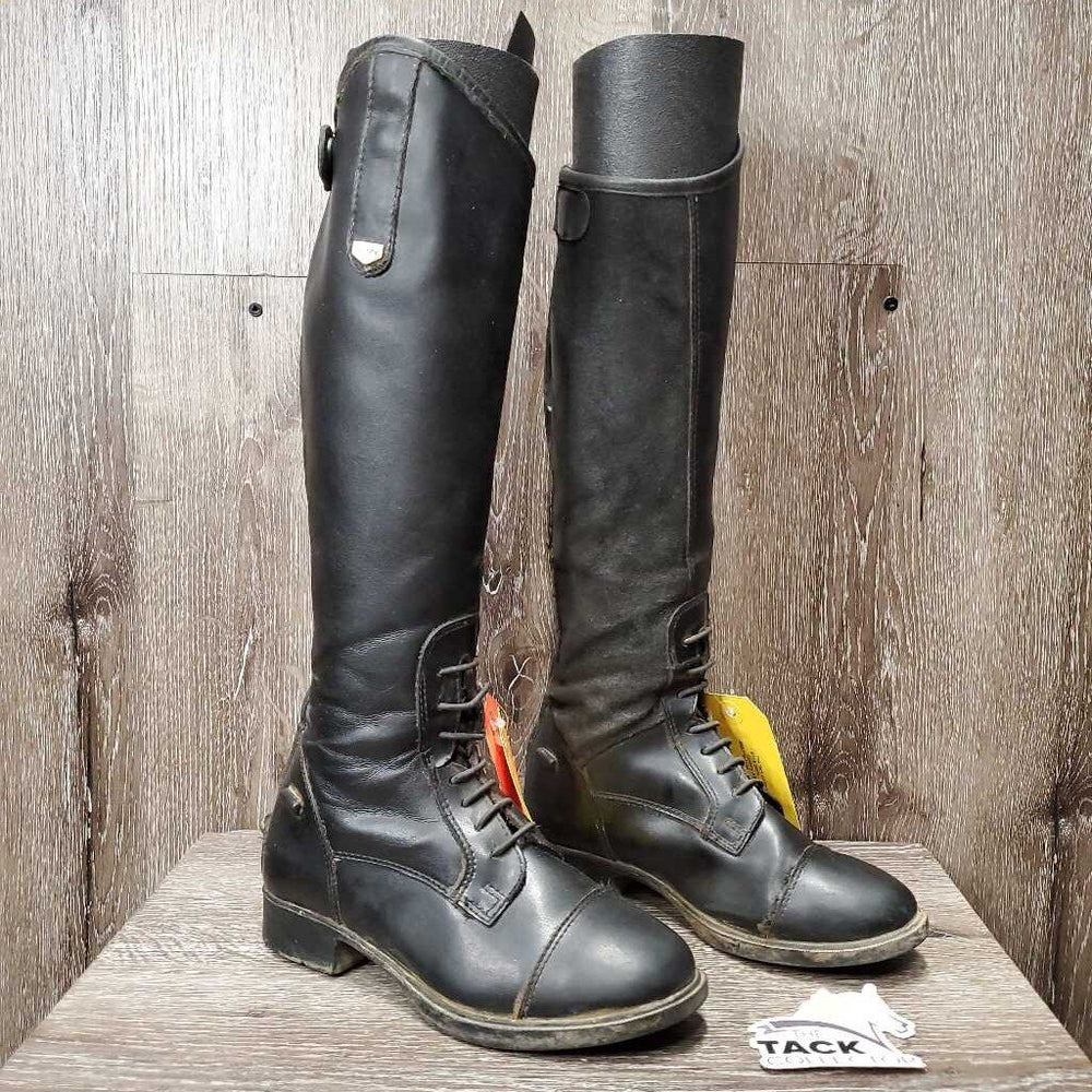 JUNIORS Synthetic Field Boots, zips *fair, torn seams, slice, broken & torn elastics, crack