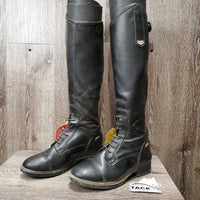 JUNIORS Synthetic Field Boots, zips *fair, torn seams, slice, broken & torn elastics, crack

