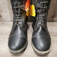 JUNIORS Synthetic Field Boots, zips *fair, torn seams, slice, broken & torn elastics, crack
