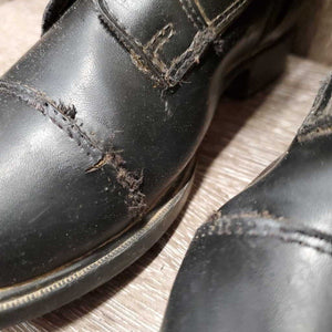 JUNIORS Synthetic Field Boots, zips *fair, torn seams, slice, broken & torn elastics, crack