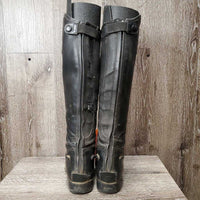 JUNIORS Synthetic Field Boots, zips *fair, torn seams, slice, broken & torn elastics, crack
