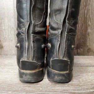 JUNIORS Synthetic Field Boots, zips *fair, torn seams, slice, broken & torn elastics, crack