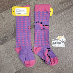 JUNIORS Tall Cotton Socks *gc, clean, faded, rubs, pills