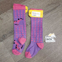 JUNIORS Tall Cotton Socks *gc, clean, faded, rubs, pills
