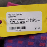 JUNIORS Tall Cotton Socks *gc, clean, faded, rubs, pills

