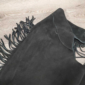 Suede Western Full Chaps, Fringe, Back Concho *vgc/xc, mnr dirt & rubs