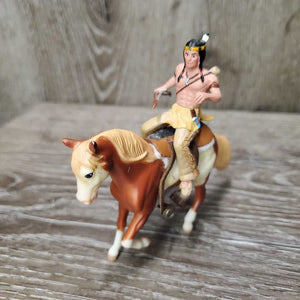 2 Toy Horse, Rider & Tack Set *vgc, mnr scratches