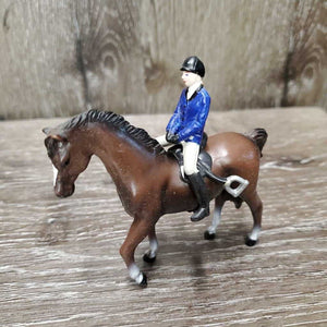 2 Toy Horse, Rider & Tack Set *vgc, mnr scratches