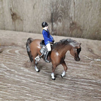 2 Toy Horse, Rider & Tack Set *vgc, mnr scratches
