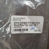 Grand Champion & Breyer Horse Set: English Rider, 2 saddles, 3 Saddle Pads *vgc, clean, mnr scratches
