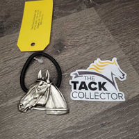 Light Pewter?Metal Horse & Thick Elastic Hair Tie *xc