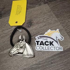 Light Pewter?Metal Horse & Thick Elastic Hair Tie *xc
