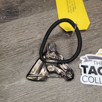 Light Pewter?Metal Horse & Thick Elastic Hair Tie *xc
