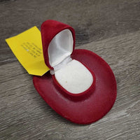 Horse Shoe Necklace, Suede Cowboy Hat Box *vgc, dirty hat
