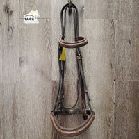 FS Rsd Padded Bridle *NO Reins, vgc/gc, dry, stiff, creases, clean, xhole, rubs, mnr dirt?residue
