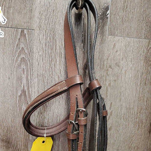 FS Rsd Padded Bridle *NO Reins, vgc/gc, dry, stiff, creases, clean, xhole, rubs, mnr dirt?residue