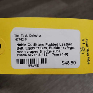 Padded Leather Belt, Eggbutt Bits, Buckle *xc/vgc, mnr scrapes & edge rubs