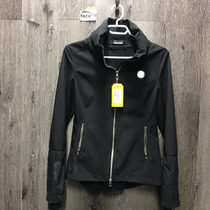 Short Rider's Jacket, zipper, High Collar *vgc, dirty?stained cuffs, mnr hair & threads