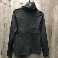 Short Rider's Jacket, zipper, High Collar *vgc, dirty?stained cuffs, mnr hair & threads
