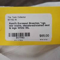 Euroseat Breeches *vgc, mnr stains, discolored/stained seat & legs