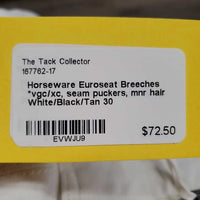 Euroseat Breeches *vgc/xc, seam puckers, mnr hair

