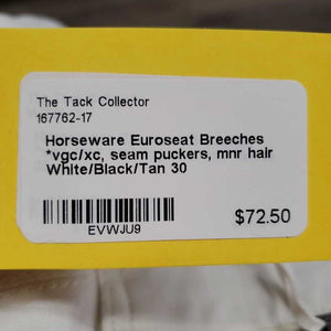 Euroseat Breeches *vgc/xc, seam puckers, mnr hair
