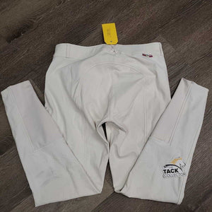 Hvy Euroseat Breeches *gc, seam puckers, dingy, seam rubs & pills, curled lining