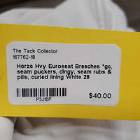 Hvy Euroseat Breeches *gc, seam puckers, dingy, seam rubs & pills, curled lining
