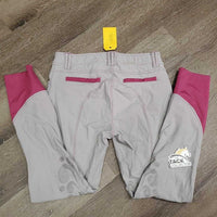 Euroseat Breeches *gc, seam puckers & rubs, puckers, dingy, discolored seat & legs, older