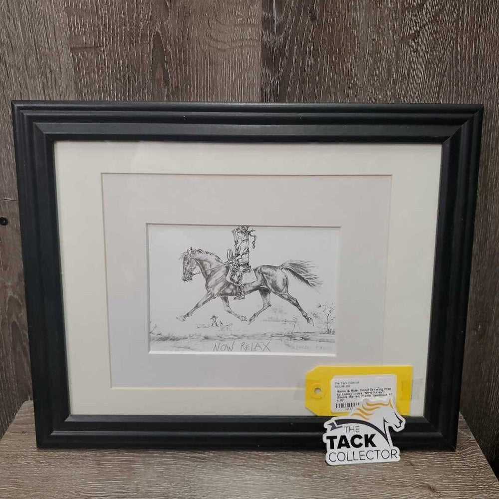 Horse & Rider Pencil Drawing Print by Lesley Bruce 