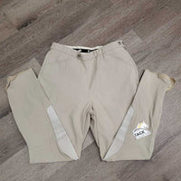 Side Zip Breeches *gc/fair, undone stitching, seam puckers, older, stretched knees
