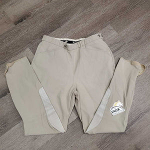 Side Zip Breeches *gc/fair, undone stitching, seam puckers, older, stretched knees