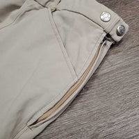 Side Zip Breeches *gc/fair, undone stitching, seam puckers, older, stretched knees
