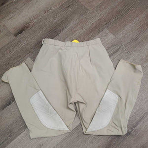 Side Zip Breeches *gc/fair, undone stitching, seam puckers, older, stretched knees
