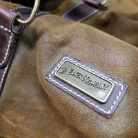 Vintage Hvy Leather/Suede Duffle Bag, shoulder strap *vgc, mnr stains, dirt & scratches
