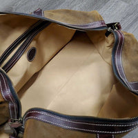 Vintage Hvy Leather/Suede Duffle Bag, shoulder strap *vgc, mnr stains, dirt & scratches
