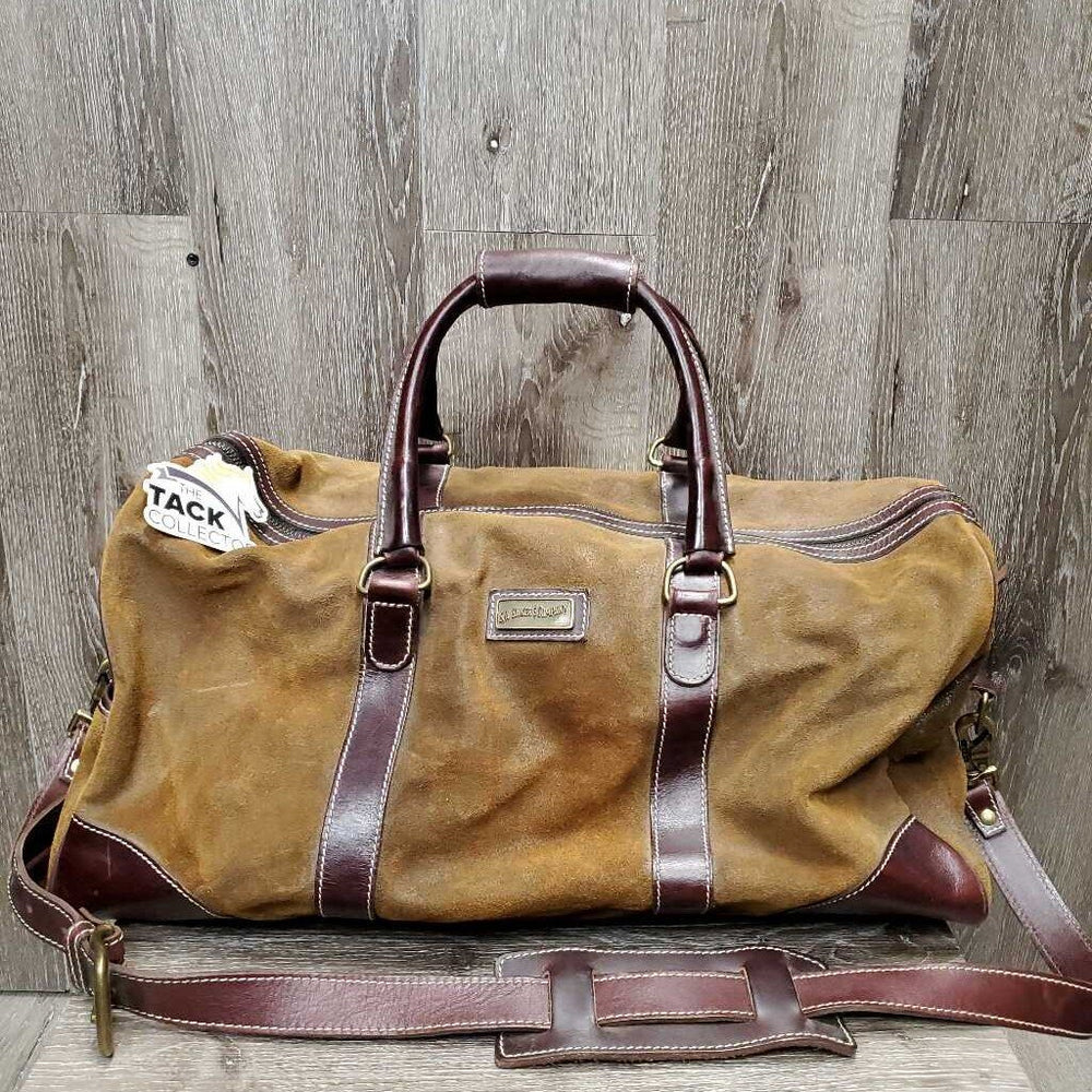 Vintage Hvy Leather/Suede Duffle Bag, shoulder strap *vgc, mnr stains, dirt & scratches