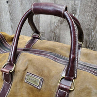 Vintage Hvy Leather/Suede Duffle Bag, shoulder strap *vgc, mnr stains, dirt & scratches
