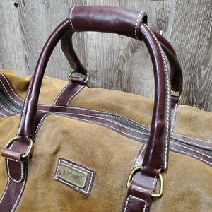 Vintage Hvy Leather/Suede Duffle Bag, shoulder strap *vgc, mnr stains, dirt & scratches