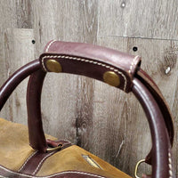 Vintage Hvy Leather/Suede Duffle Bag, shoulder strap *vgc, mnr stains, dirt & scratches