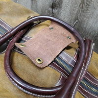 Vintage Hvy Leather/Suede Duffle Bag, shoulder strap *vgc, mnr stains, dirt & scratches
