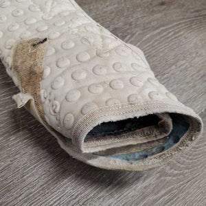 Pr Closed Boots, velcro *gc/fair, v.dingy, stained, hairy velcro, v.hairy, edges: holes, v.rubbed & frayed