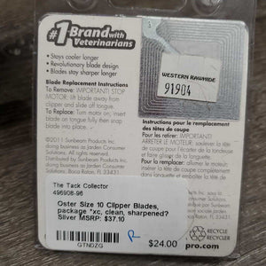 Size 10 Clipper Blades, package *xc, clean, sharpened?