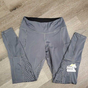 Sticky Full Seat Riding Tight Breeches, Pull On, 2 Thigh Pockets *gc, cracking/peeling logos, rubs, snags, pills