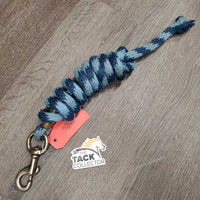 Short Stiff Nylon Lead Rope *gc/fair, rubs, frays, mnr hair, faded, frayed end, v.rusty
