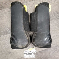 Open Front Boots *gc/fair, 1 squished, v.dirty, scratches, hairy