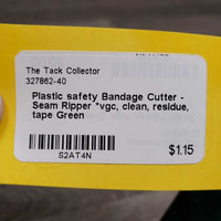 Plastic safety Bandage Cutter - Seam Ripper *vgc, clean, residue, tape
